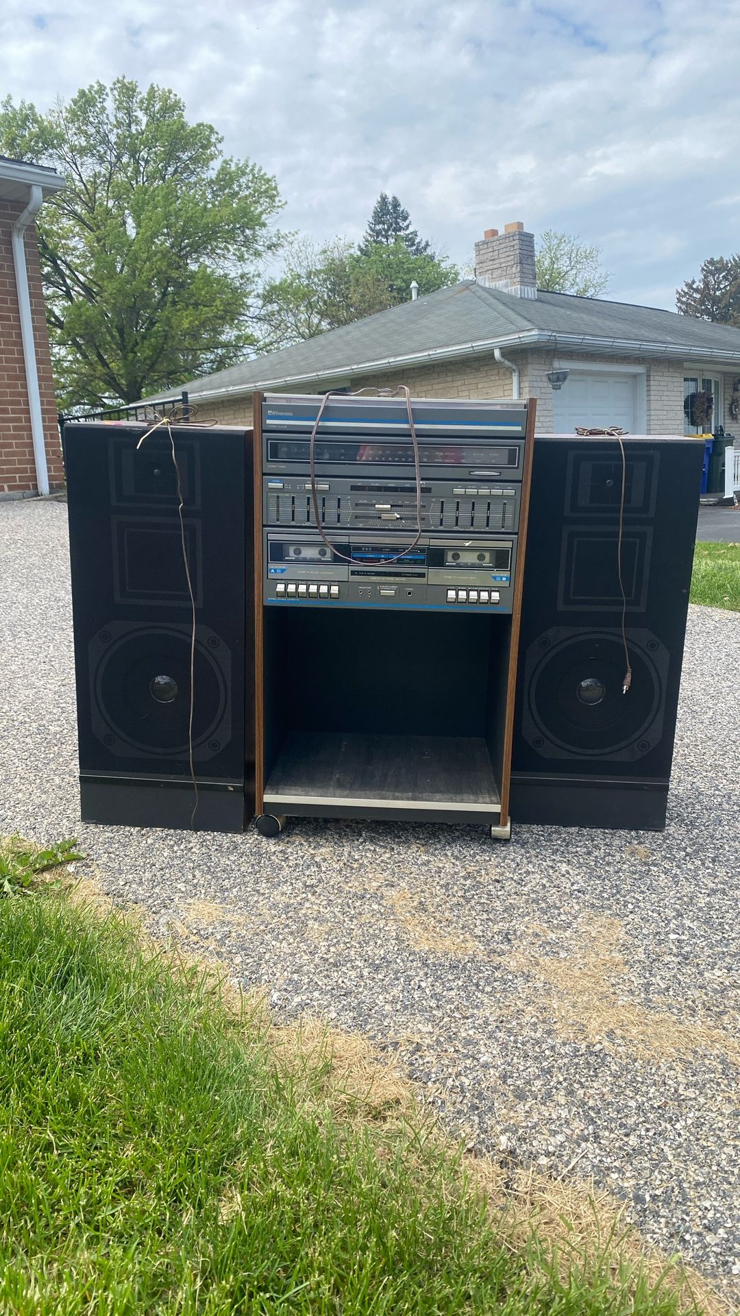 Vintage 80s sears Stereo Record Player Cassette Player