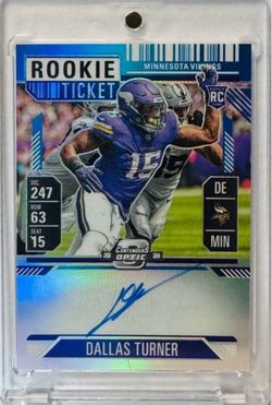 Dallas Turner • 2024 Contenders Optic • Rookie Ticket Auto • Blue Prizm • /99