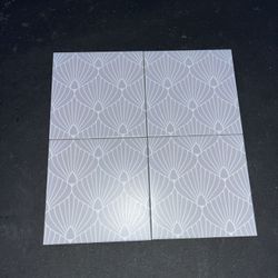 Epoque Shell Lavender/White 8in x 8in Matte Ceramic Floor and Wall Tile (12.7 sq. ft./Case)