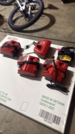 Milwaukee and Dewalt chargers