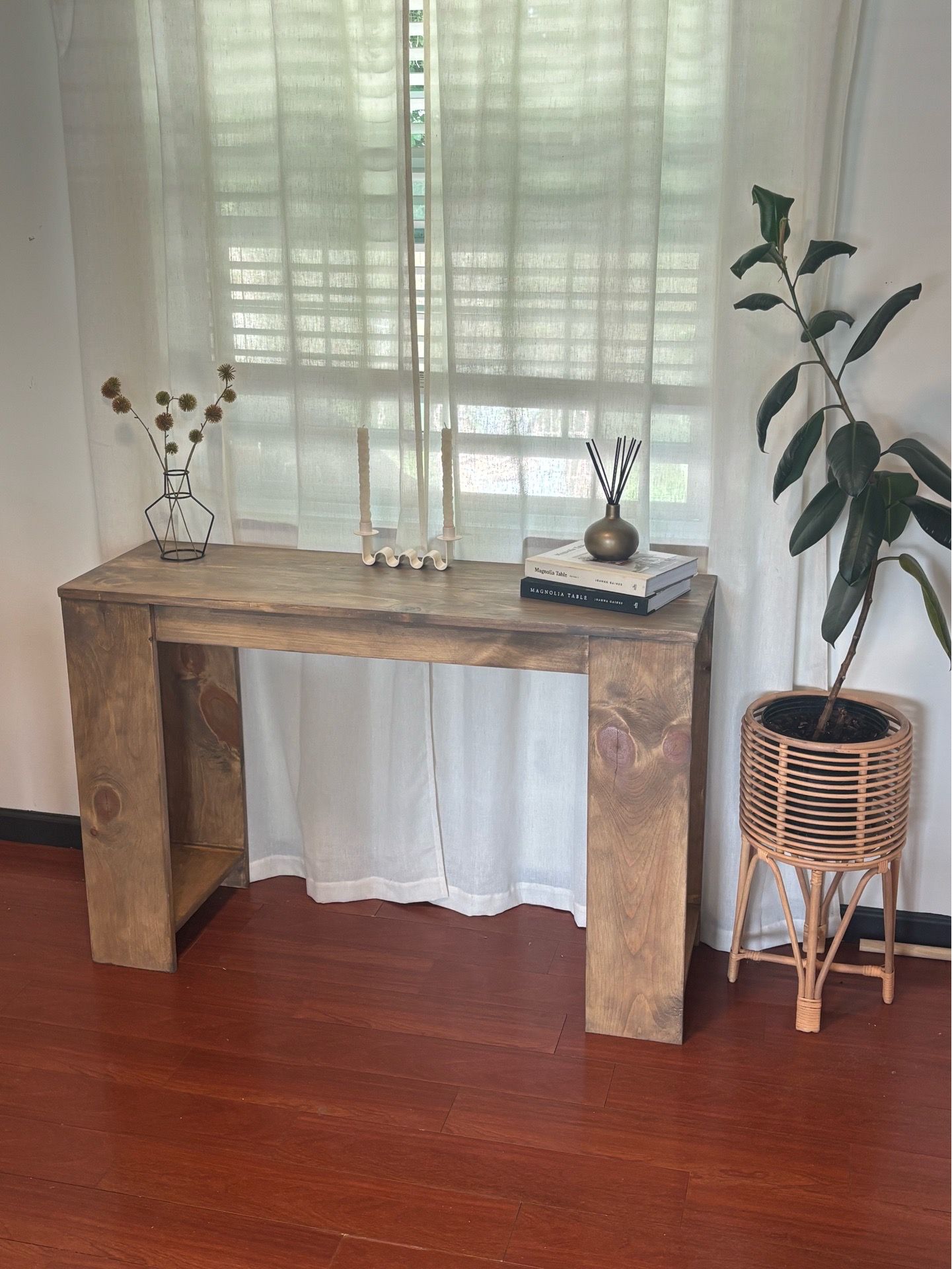 Handcrafted foyer/console table
