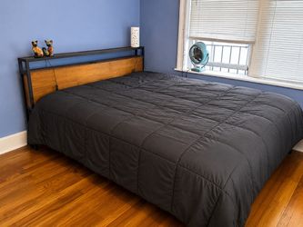 Wayfair Queen Platform Bed – Real Wood, Shelf & Built-In Charging