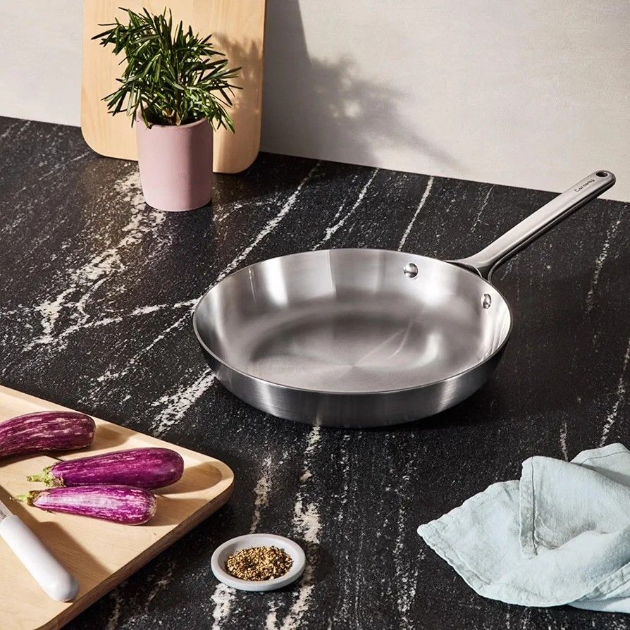 Caraway Stainless Steel Fry Pan qt, Ply Stainless