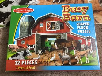 Melissa and Doug Busy Barn Shaped Floor Puzzle (32 pieces) (2ft x 3ft)