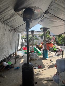 3 patio heaters working