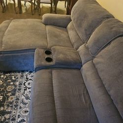 Sectional With Chaise Power Chair Grey