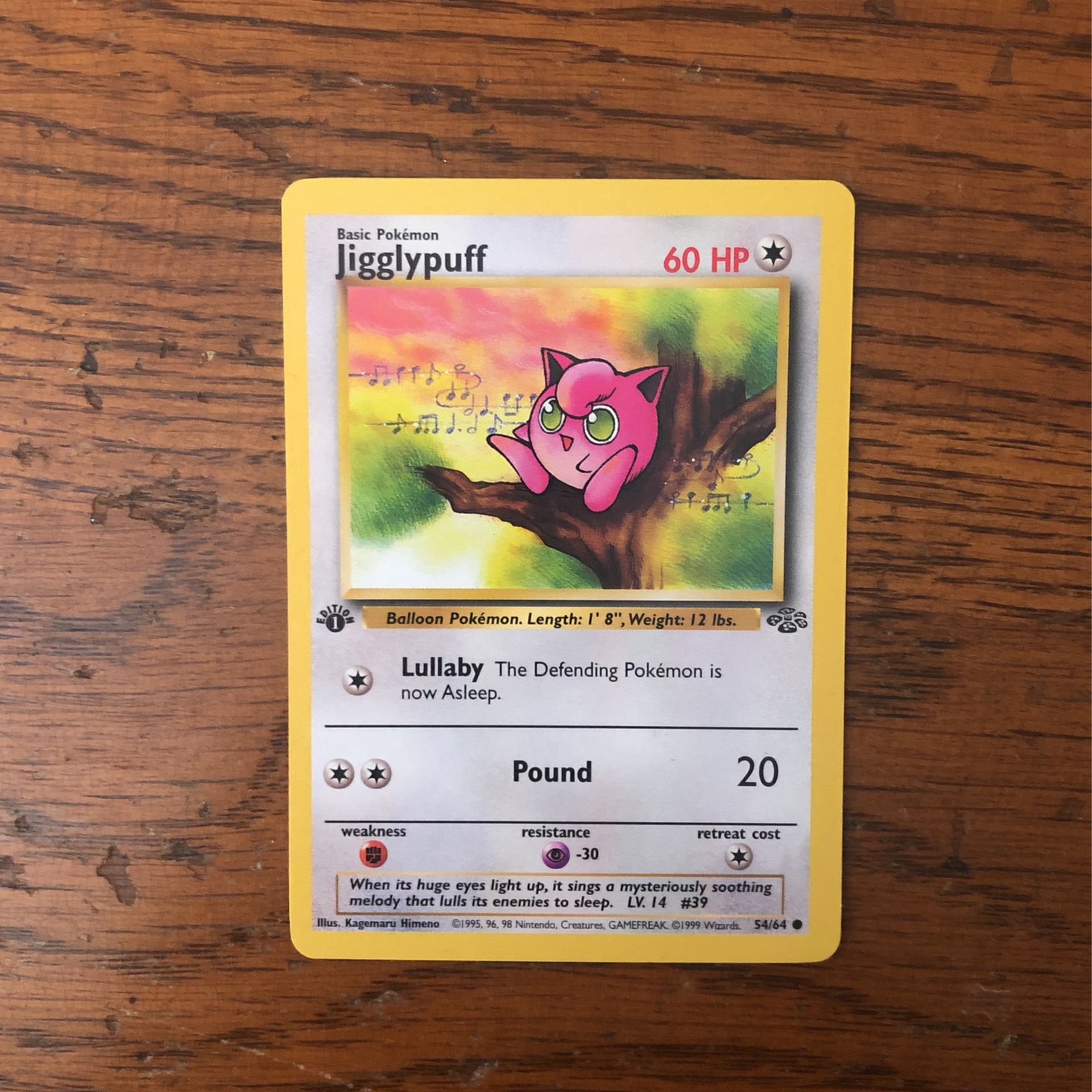 Jigglypuff 1st Edition Fossil Pokémon Card