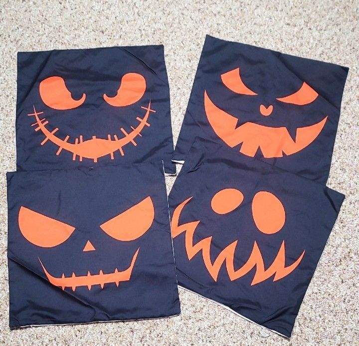NEW Halloween Pumpkin Pillow Covers 17" X 17"