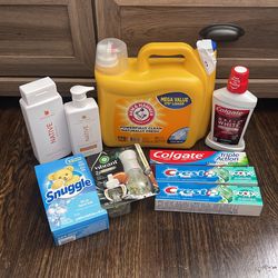 Brand New Home Personal Care Bundle Detergent Dryer Sheets Toothpaste Mouthwash Air Wick Native Body Wash Facial Cleanser 