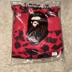 Red Bape Hoodie Size Medium