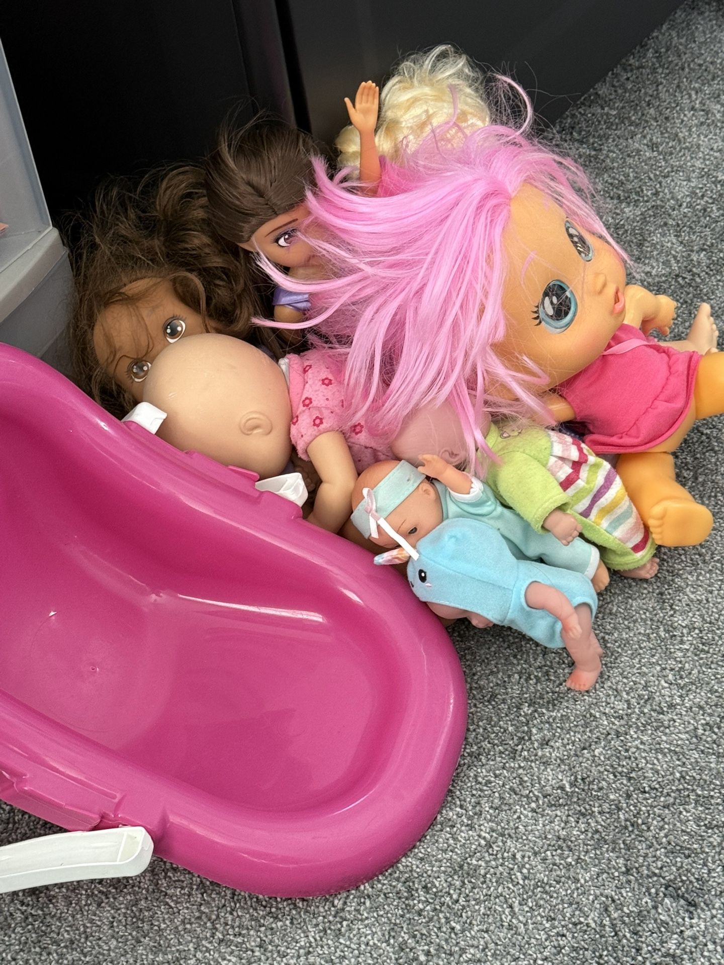 Baby Dolls And Dolls And A Carrying Seat