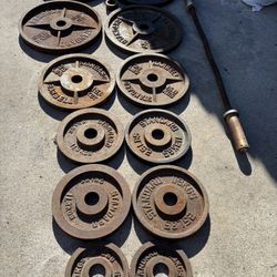 Bar Bell And Weights 360 Lbs