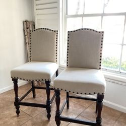 Set of (2 ) counter ht upholstered barstools. 