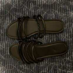 Faux-Leather Tubular-Twist Sandals for Women