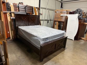 Queen bed with mattress $260