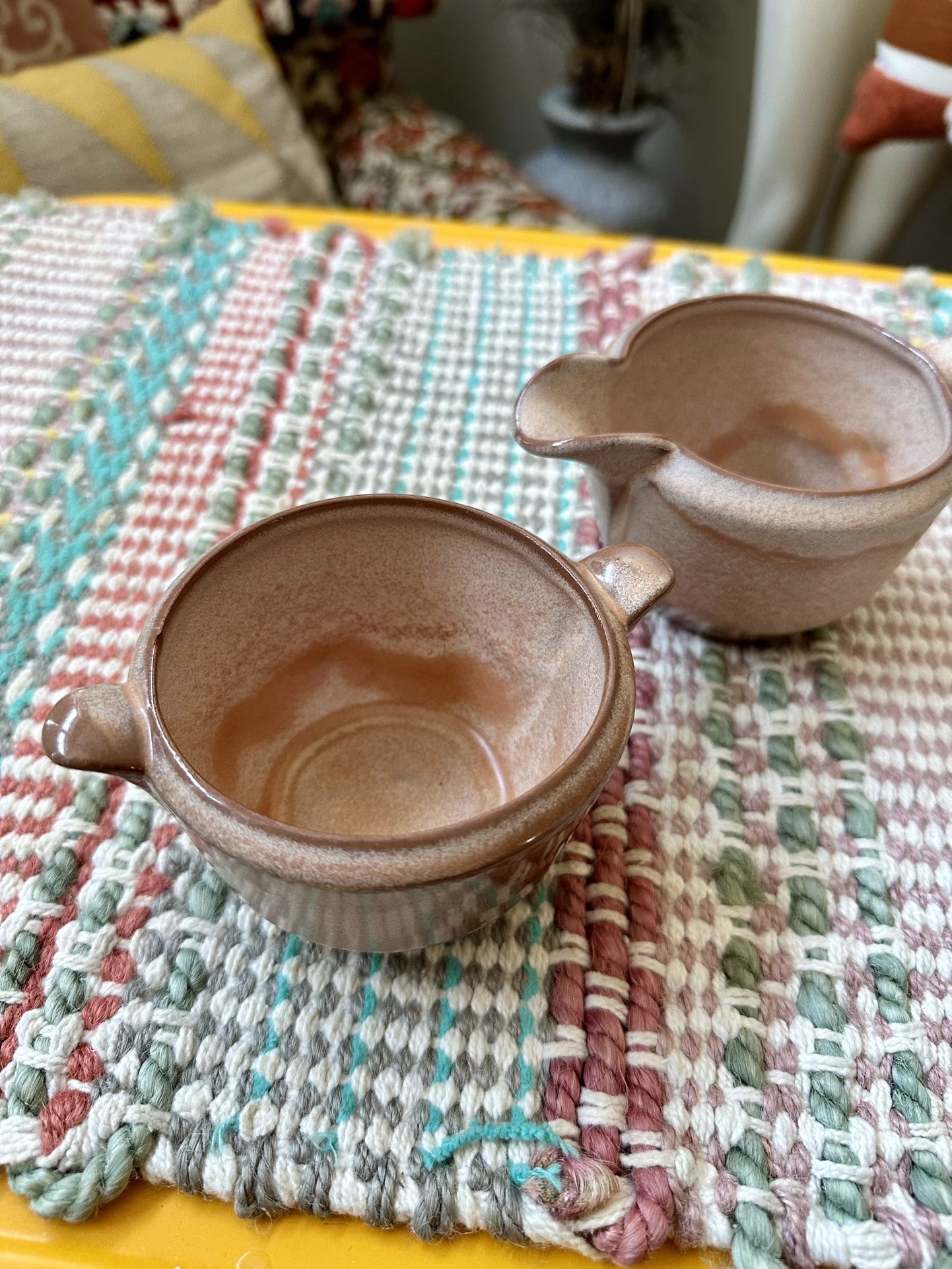 Vintage Frankoma Sugar & Creamer Bowls