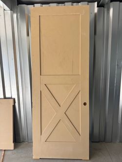2ea New And Unique Therma-Tru 36” x 96” Barn Type Textured Fiberglass Front Door (Paint Or Stain) *Pick Up Only* $350ea