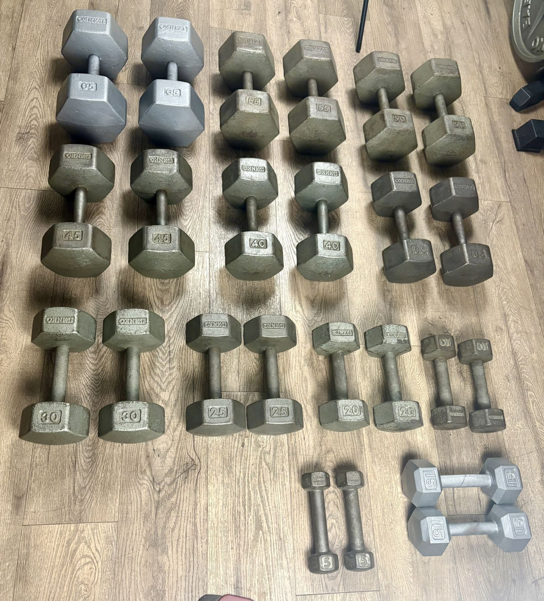 Vintage Set Of IVANKO Hex Dumbbells  5s To 65s [4 A Collector / Vintage Lover]