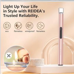 New Candle Lighter Long USB Rechargeable Arc Windproof Flameless with Safety Switch Buttom for Home Kitchen BBQ Camping Stove