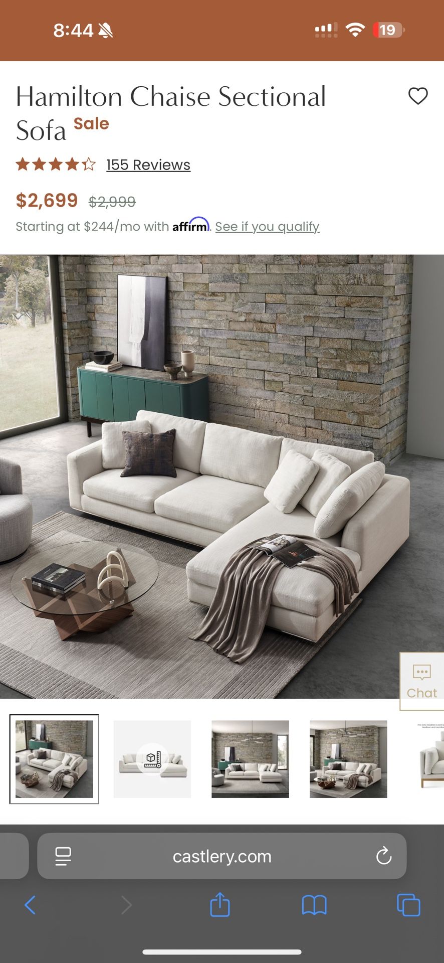 Castlery sectional Sofa