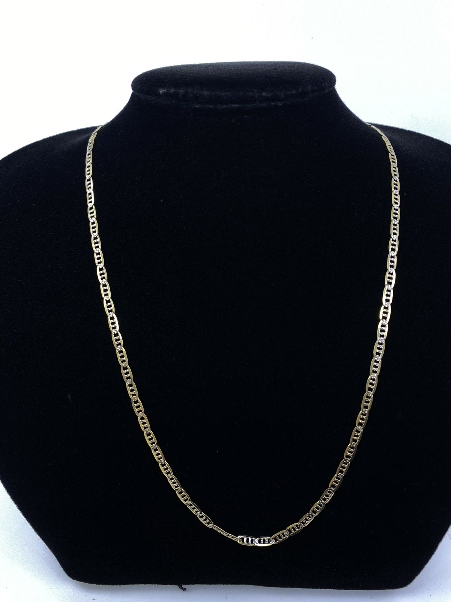 $1200 Two Tone Gold Beveled Marine Chain