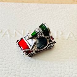 Pandora Festive Car & Christmas Tree Charm #792358C01 + Pandora Gift Box
