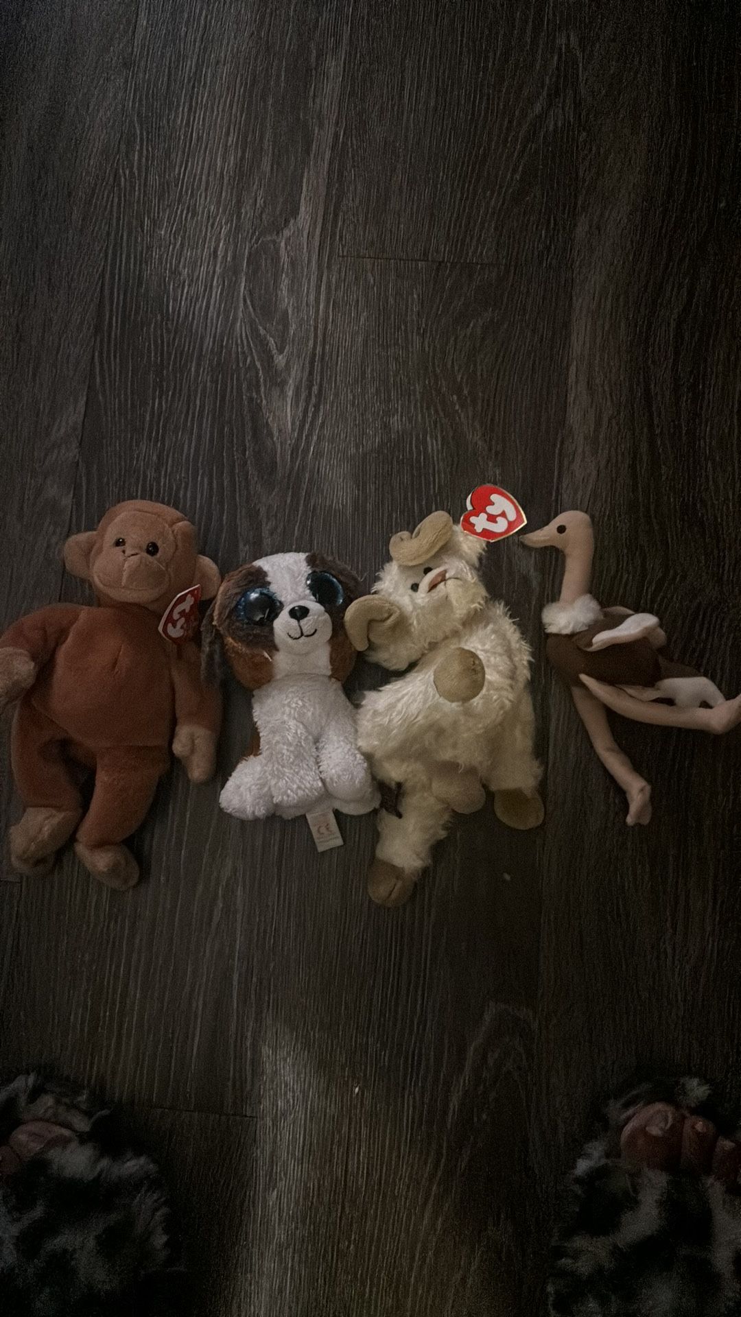 TY Small Stuffed Animals Ramsey, Bongo, Duke and Stretch Toys Ram Dog Monkey