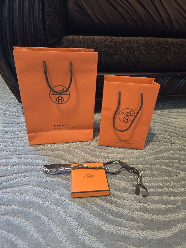 Authentic Hermes shopping bags