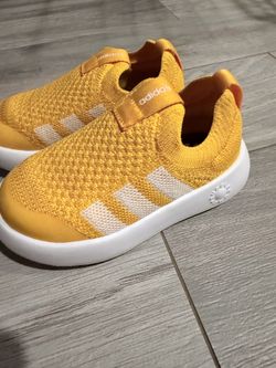 Adidas Yellow Knit Slip-On Sneakers toddler size 9
