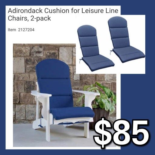 Adirondack Cushion for Leisure Line Chairs, 2-Pack