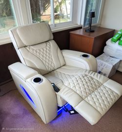 Leather electric recliner