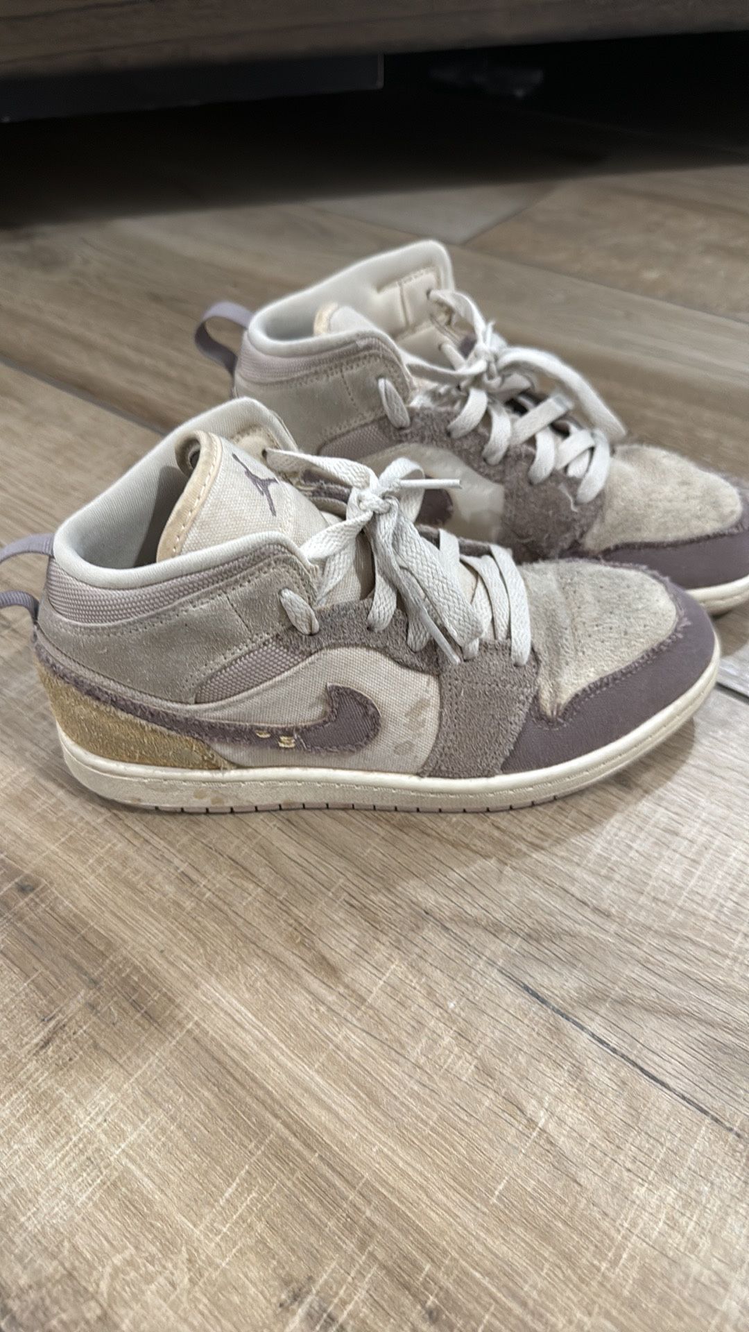 Nike Air Jordan Cream and Tan Sneakers