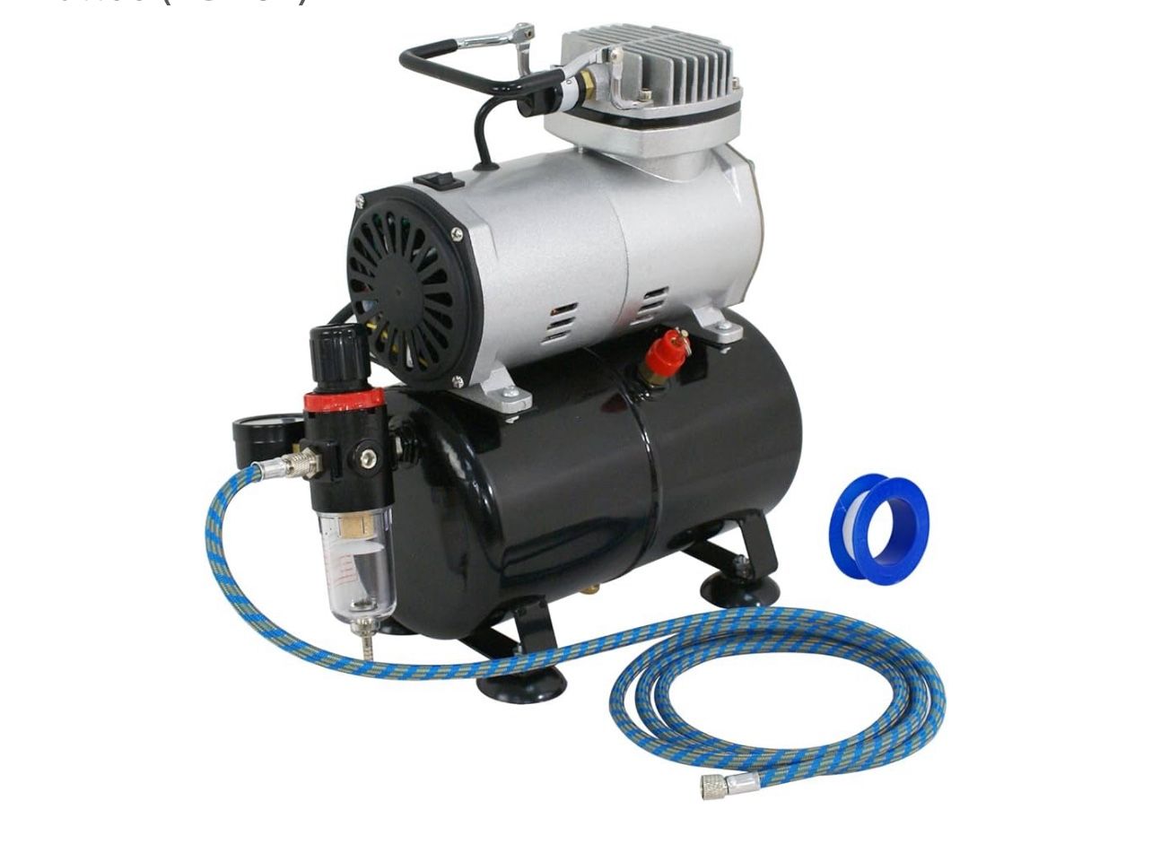 Portable Pro 1/5 HP Airbrush Air Brush Compressor Kit with 3L Tank & 6FT Hose Multipurpose for Hobby Paint Cake Nail Tattoo (TC-20T)