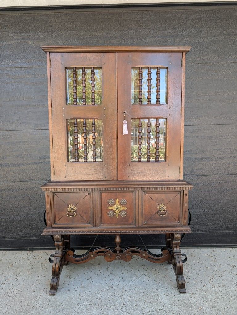 Beautiful Jacobean Style Antique Cabinet