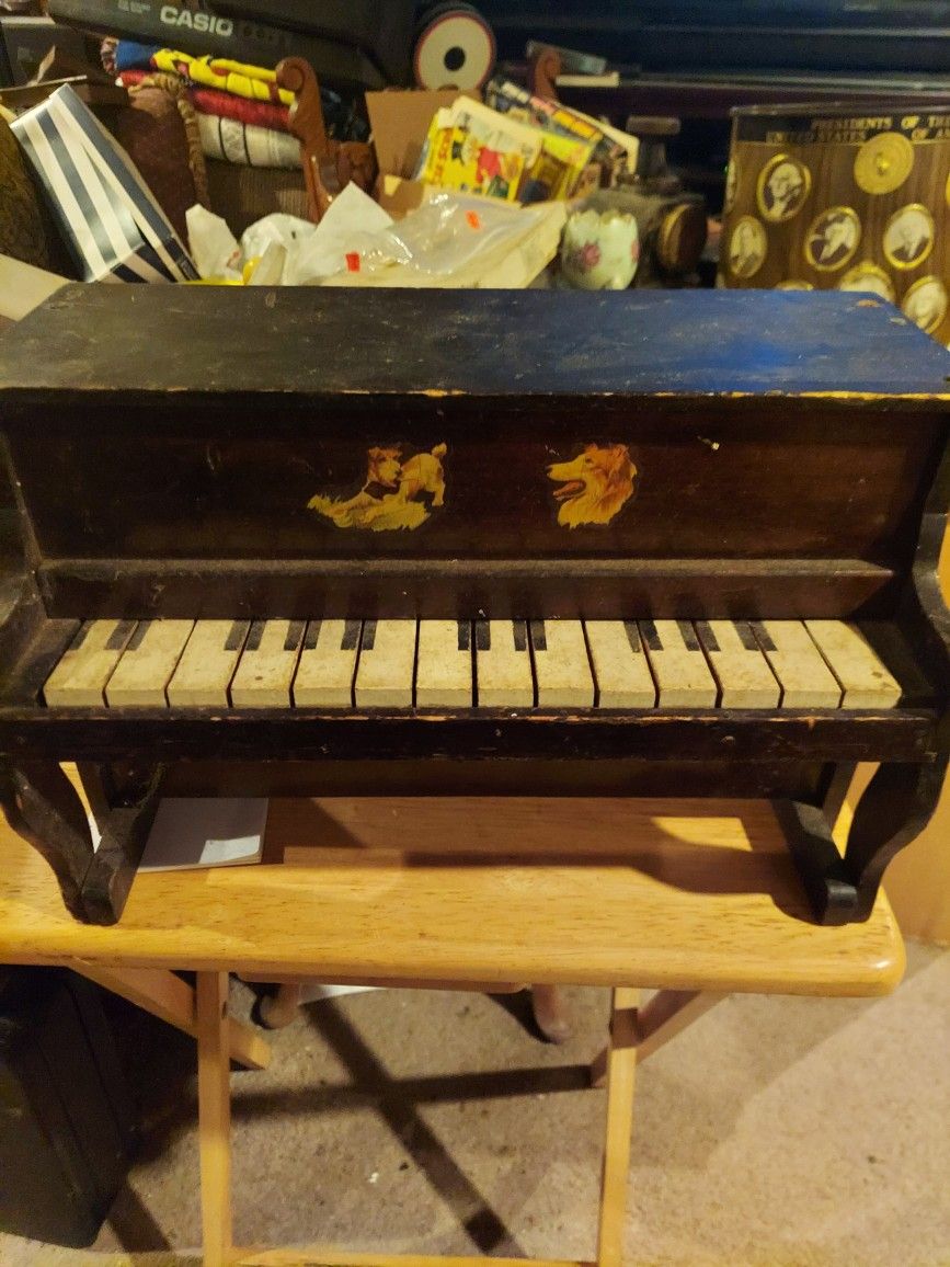 Antique Kids Toy Wooden Piano