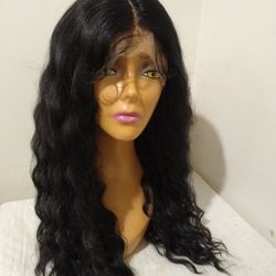 Human Hair Blend Lace Front Wig 