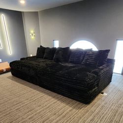 Black Corduroy Sectional 