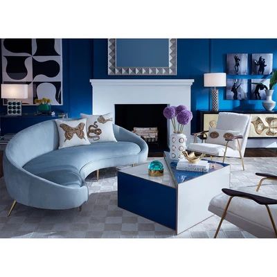 Jonathan Adler Ether Curved Sofa - Azure - $2,500
