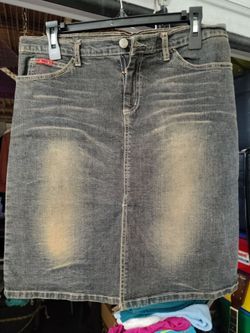 Gray Wash Denim Mini Skirt