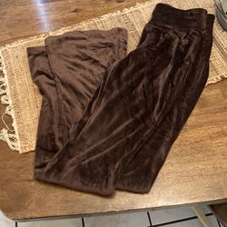Brown Velour Flares 