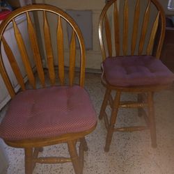 Oak Stools With Back