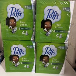 Puffs Plus lotion Tissue Bundle 4 Pack For $20