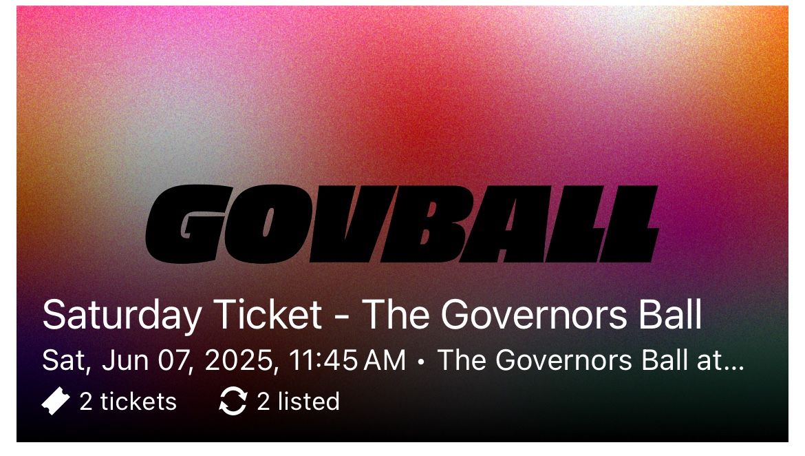 SATURDAY GOV BALL TICKETS 2025 GA