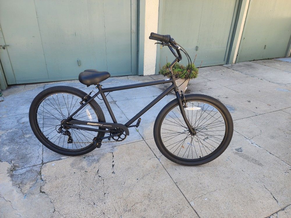 FIRMSTRONG 29" BLACK ROCK 7 SPEED, MATTE BLACK - MEN'S BEACH CRUISER BIKE