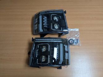 07-13 Chevy Silverado Full LED Black All Clear Projector Headlights