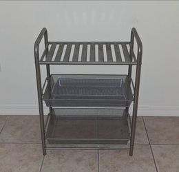 Home & Kitchen Organization Set (Metal & Acrylic Shelves/Racks) Please zoom pic.