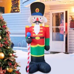 8ft Inflatable Christmas Nutcracker Soldier Light up LED Yard Decoration Blow Up
