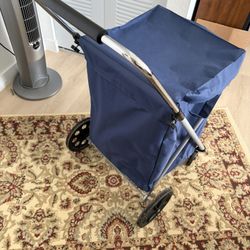 Folding Shopping Or Laundry Cart On Wheels