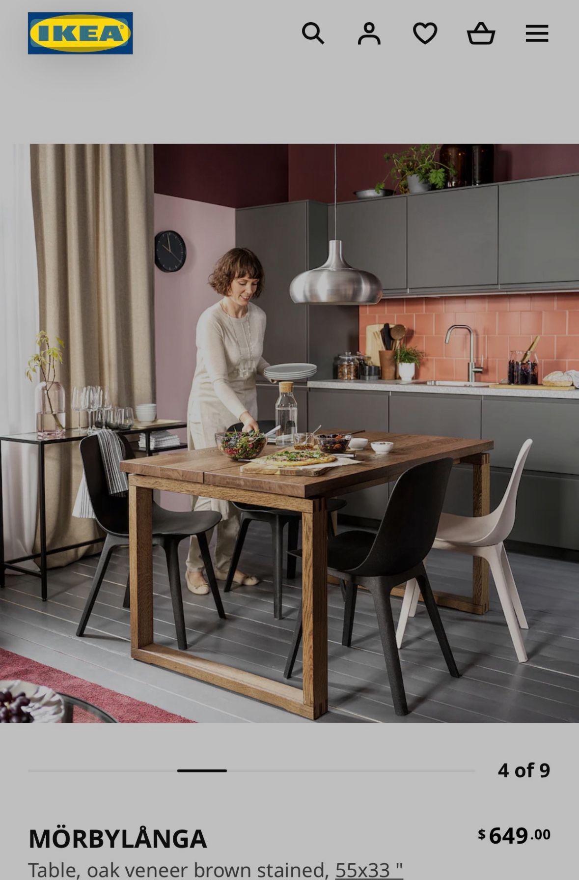 IKEA MÖRBYLÅNGA 4 Seater Dining Table 