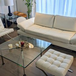 Sofa couch white leather modani